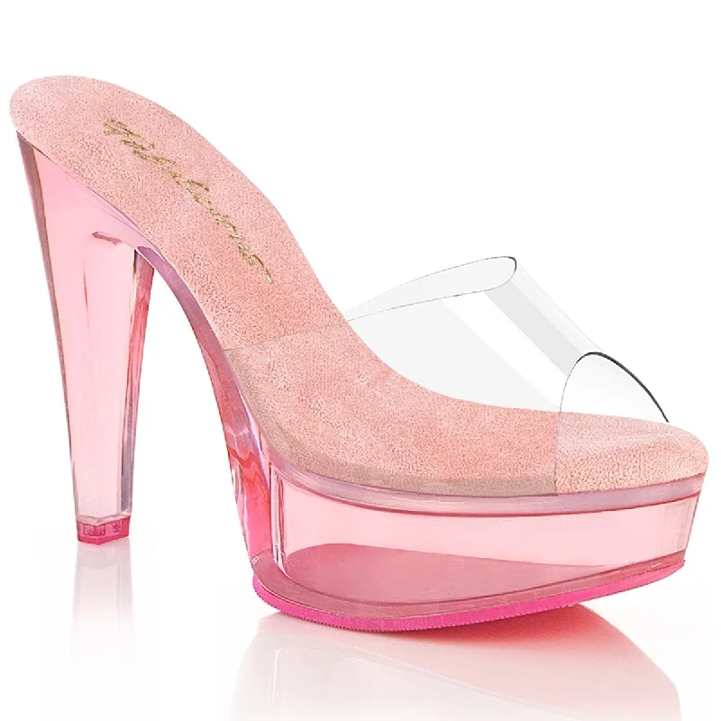 Stiletto Heel Pumps with Perfect Fit--MARTINI-501 Clear-Baby Pink/Baby Pink Tinted-Fashionable & Classic