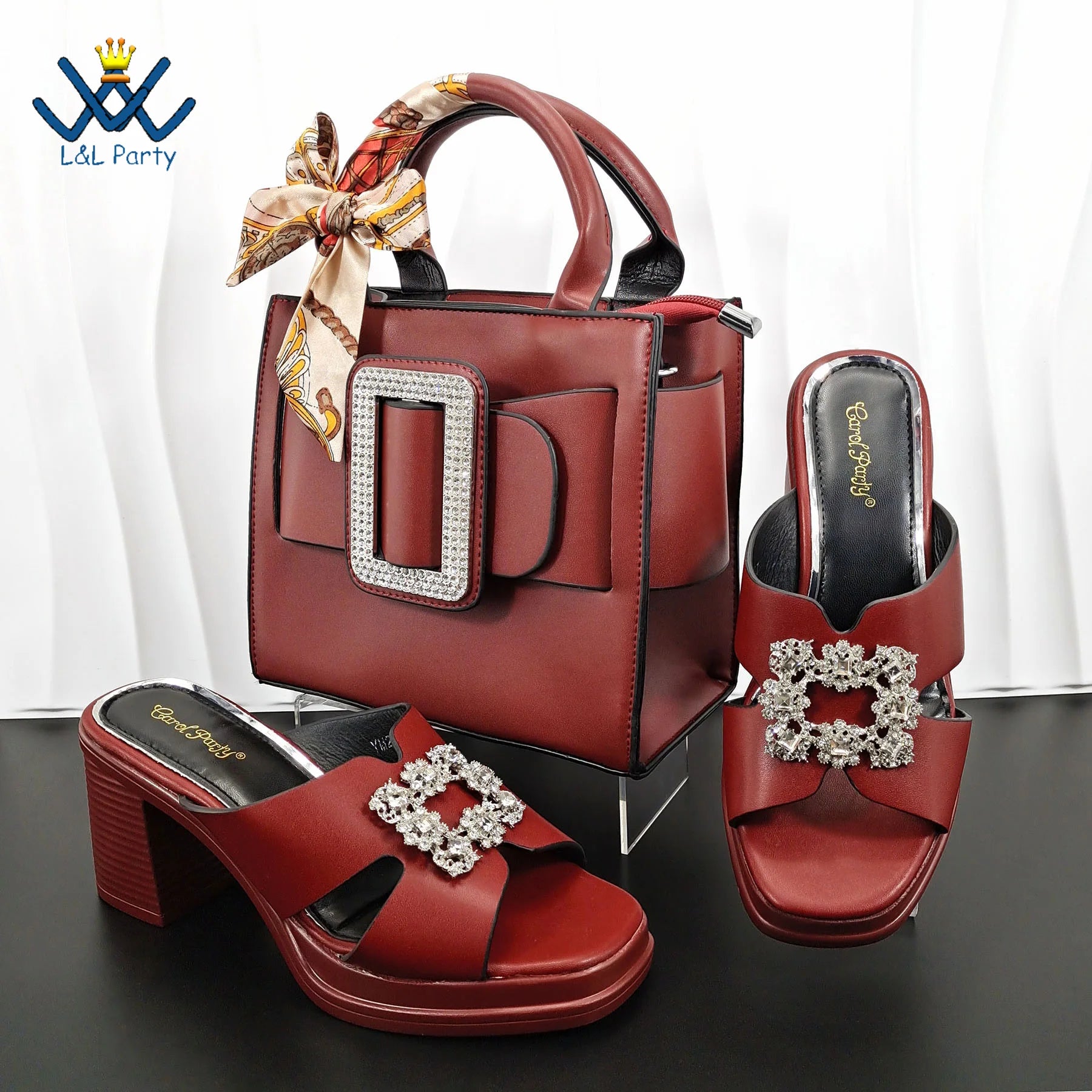 Mature Fashion Style Italian Ladies Lovely Shoes and Bag to Match Set