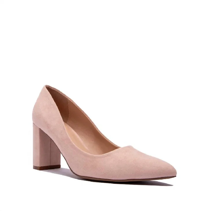 Affordable Suede Ankle Pumps for All-Day Wear--Meier Pumps In Nude Suede