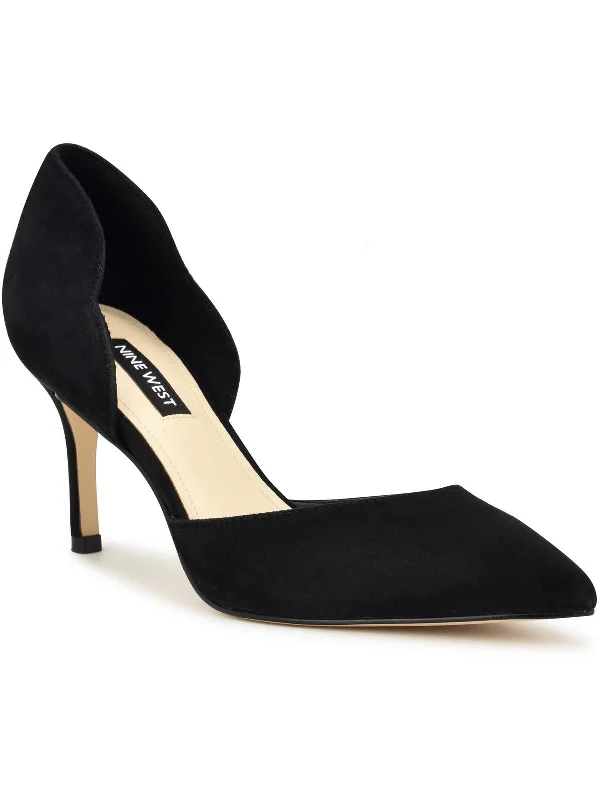 Affordable Suede Ankle Pumps for All-Day Wear--Mence Womens Suede Pointed Toe D'Orsay Heels