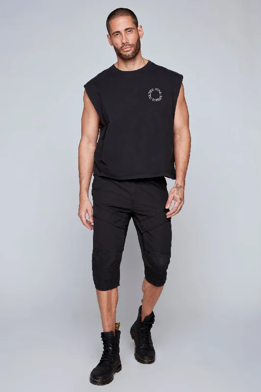 Women's denim shorts for a shopping spree-Men's 5-Pocket Cargo Capri Shorts - Black