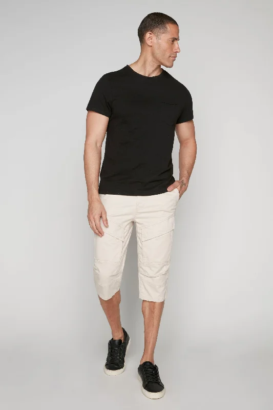 Women's denim shorts for a coffee shop visit-Men's 5-Pocket Cargo Capri Shorts - Sand
