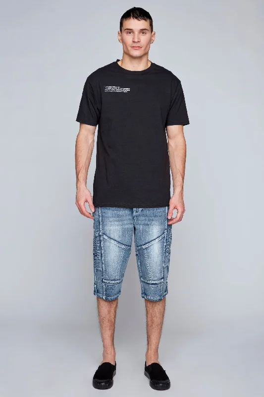 Women's denim shorts with affordable stylish :Men's 5-Pocket Denim Capri Shorts - Snow Wash