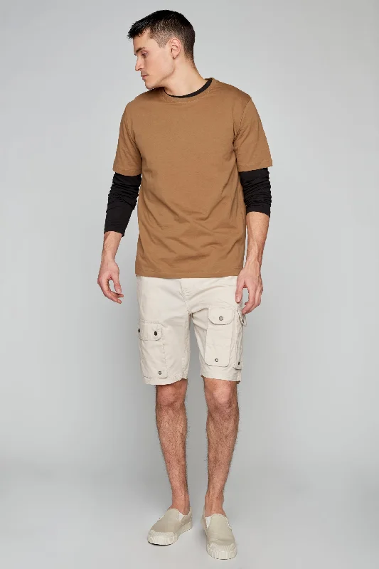 Women's denim shorts for a sporting event-Men's Snap Cargo Poplin Short - Sand