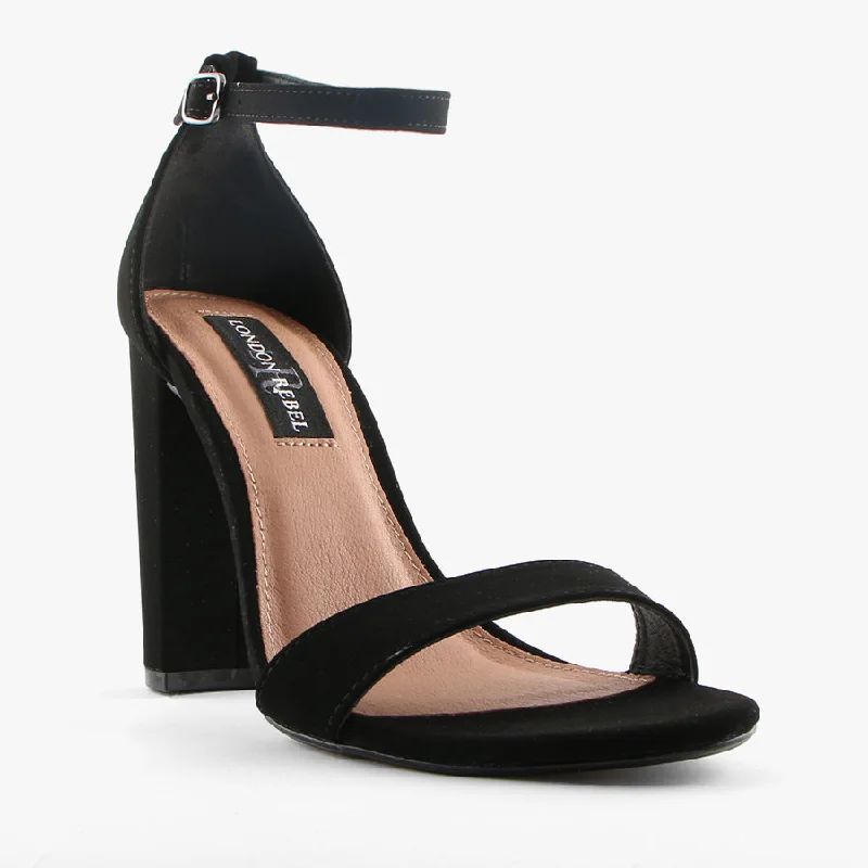 Versatile Heeled Sandals for Any Occasion---MIDSUMMER BLACK LAMI