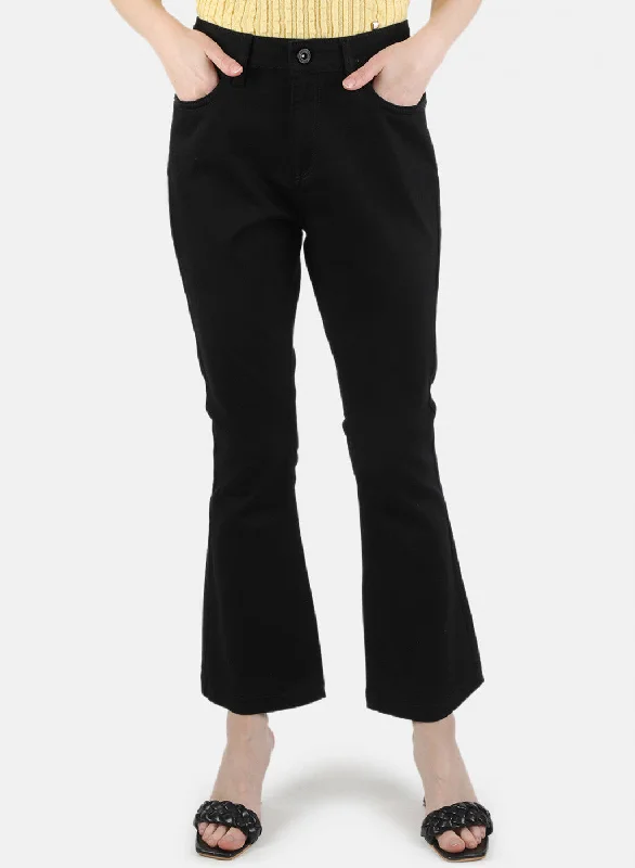 Women's denim jeans vintage inspired-Women Black Tailor Fit Denim