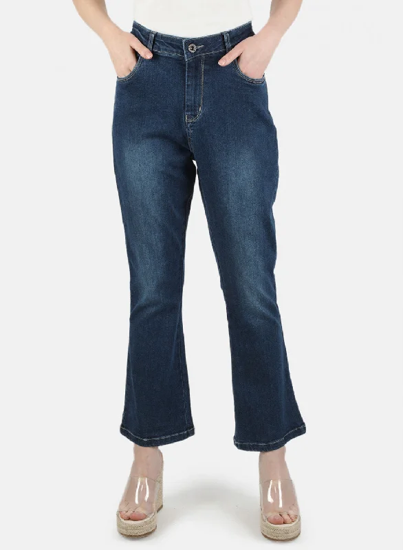 Women's denim jeans sale only store-Women Blue Tailor Fit Denim