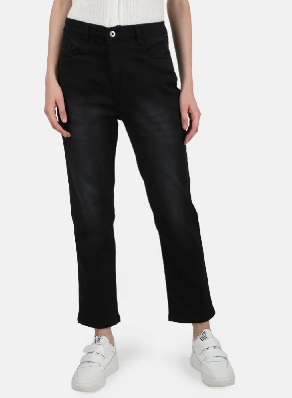 Women's denim jeans brand new fit-Womens Black Light Wash Denim