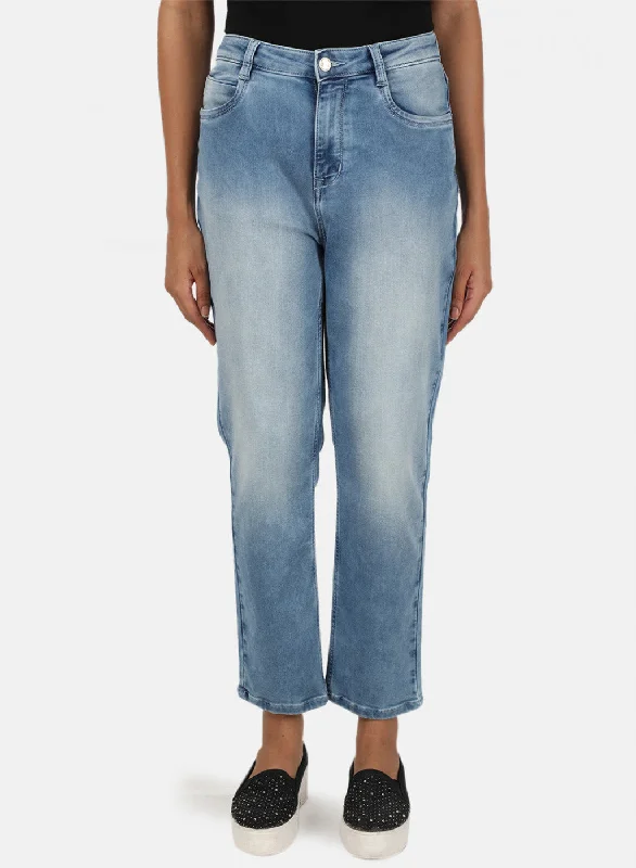 Women's denim jeans best to style-Womens Blue Regular Denim