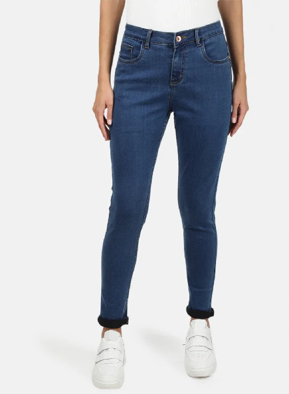 Women's denim jeans styled for spring-Womens Blue Slim Denim
