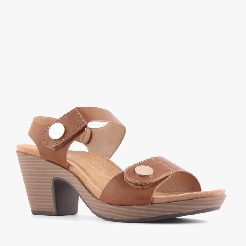 Versatile Heeled Sandals for Any Occasion---MOYA DARK TAN