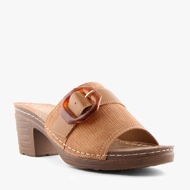 Versatile Heeled Sandals for Any Occasion---MOZY TAN