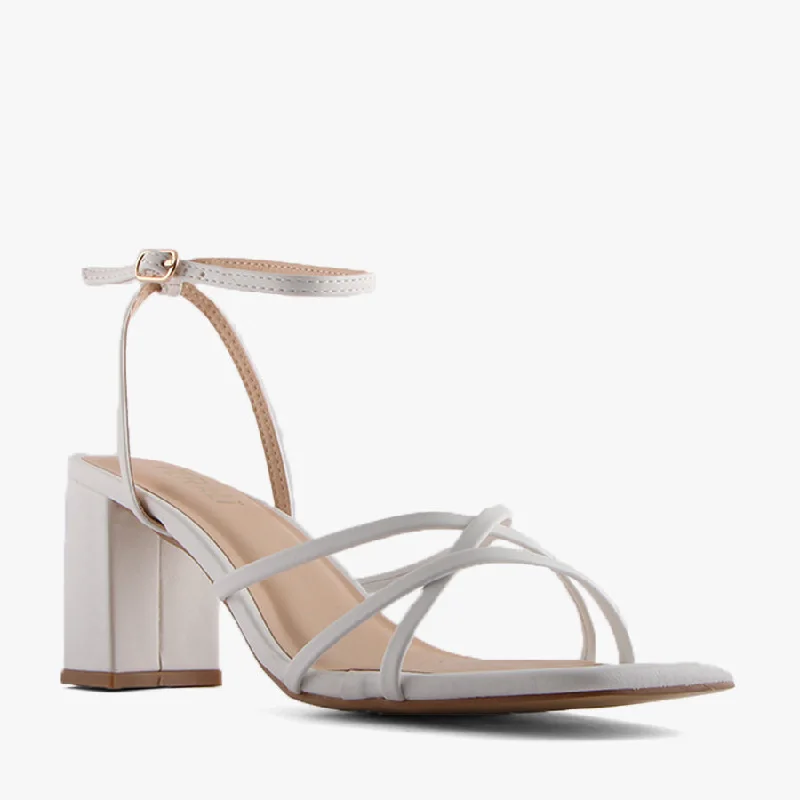 Versatile Heeled Sandals for Any Occasion---NAKITA WHITE