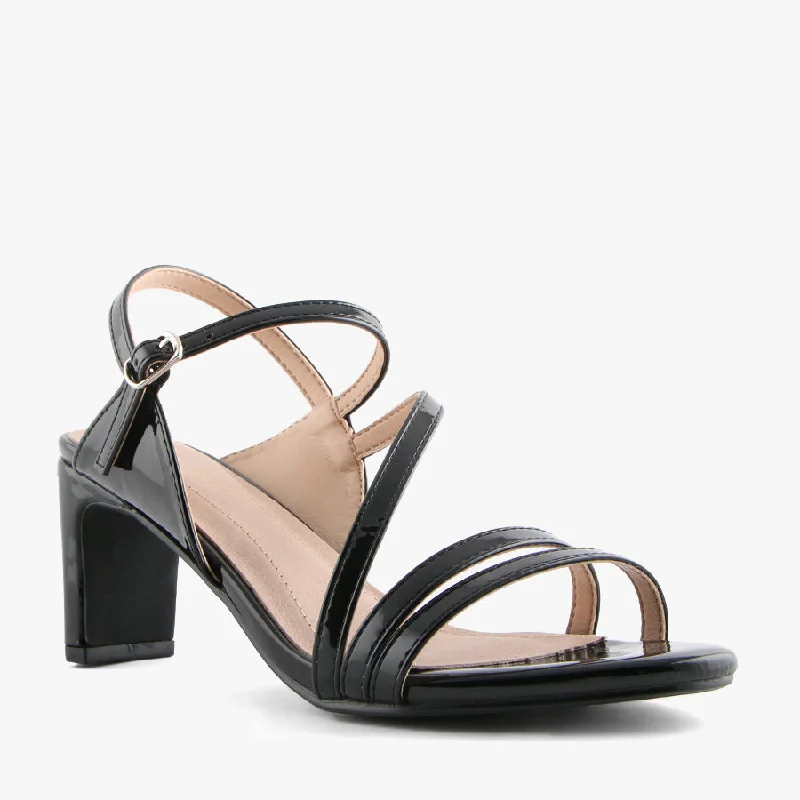 Versatile Heeled Sandals for Any Occasion---NANNA BLACK PATENT