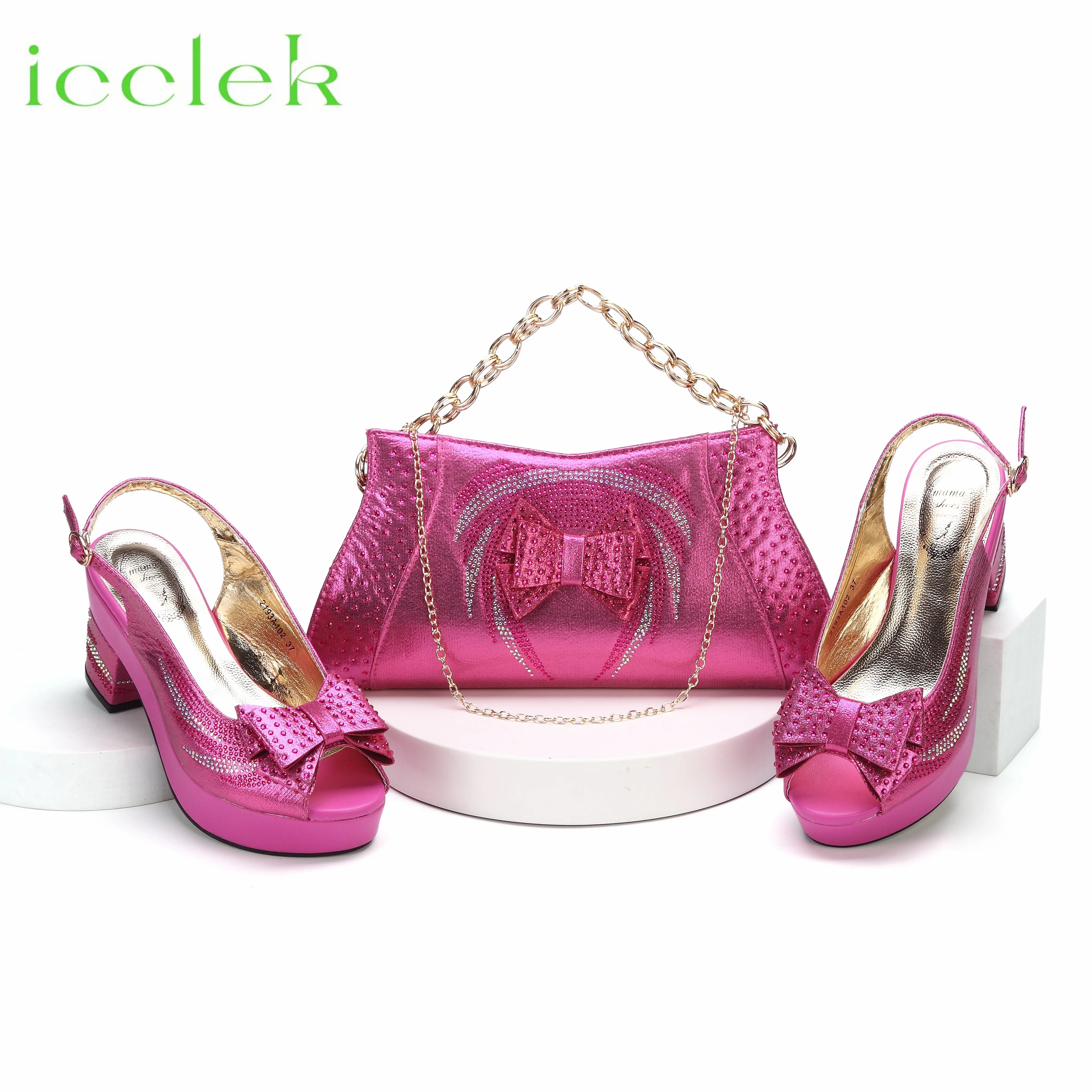 Ladies Shoes Matching Bag Set For Nigerian Women Wedding Party Pump