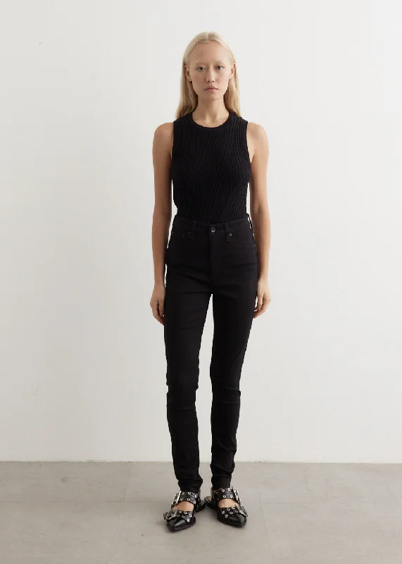 Women's denim jeans with a revolution cause design embellishment-Nina High-Rise Skinny Jeans Women's denim jeans with a revolution cause design embellishment-Nina High-Rise Skinny Jeans