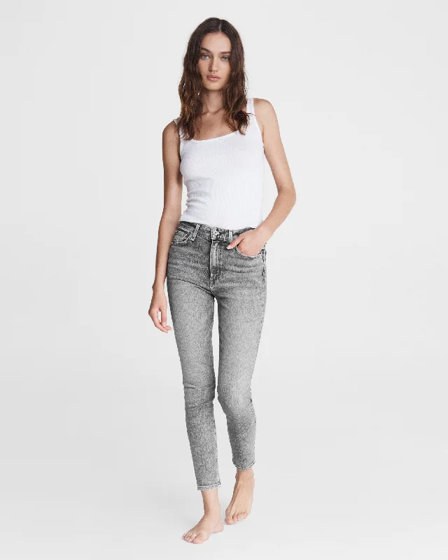 Women's denim jeans with a activism cause design embellishment-Nina High-Rise Skinny Jeans Women's denim jeans with a activism cause design embellishment-Nina High-Rise Skinny Jeans