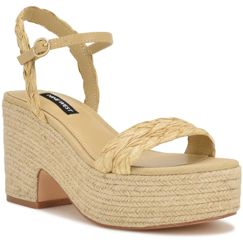 Versatile Heeled Sandals for Any Occasion---Nine West Womens Rivva Woven Ankle Heels