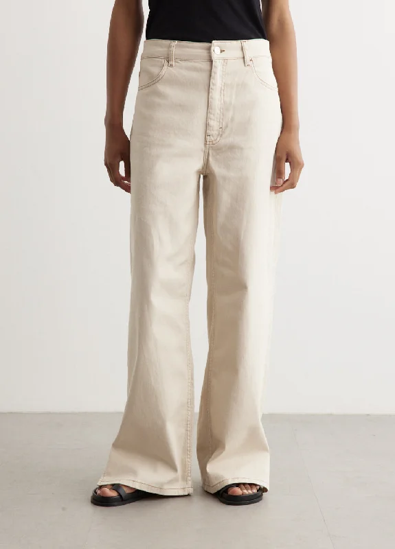 Women's denim jeans with a leaf embellishment-Nitali Jeans