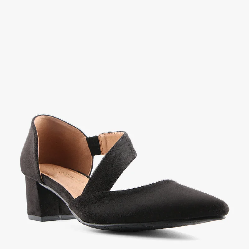 Affordable Suede Ankle Pumps for All-Day Wear--OFFICE BLACK SUEDE