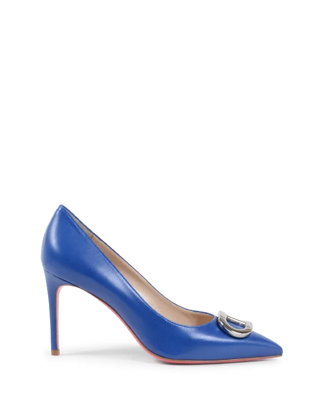 Stiletto Heel Pumps with Perfect Fit--Office Party Logo Pump - Blue Royal-Fashionable & Classic