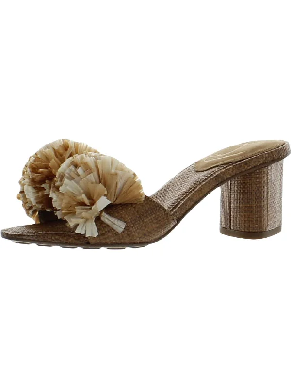 Versatile Heeled Sandals for Any Occasion---Olia Womens Pom Slide Heels