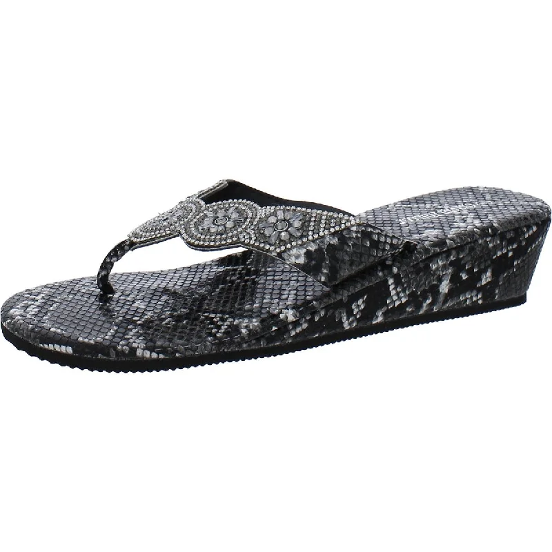 Olivia Miller Womens Embellished Thong Flip-Flops---Chic Embellished Pumps for a Glamorous Look