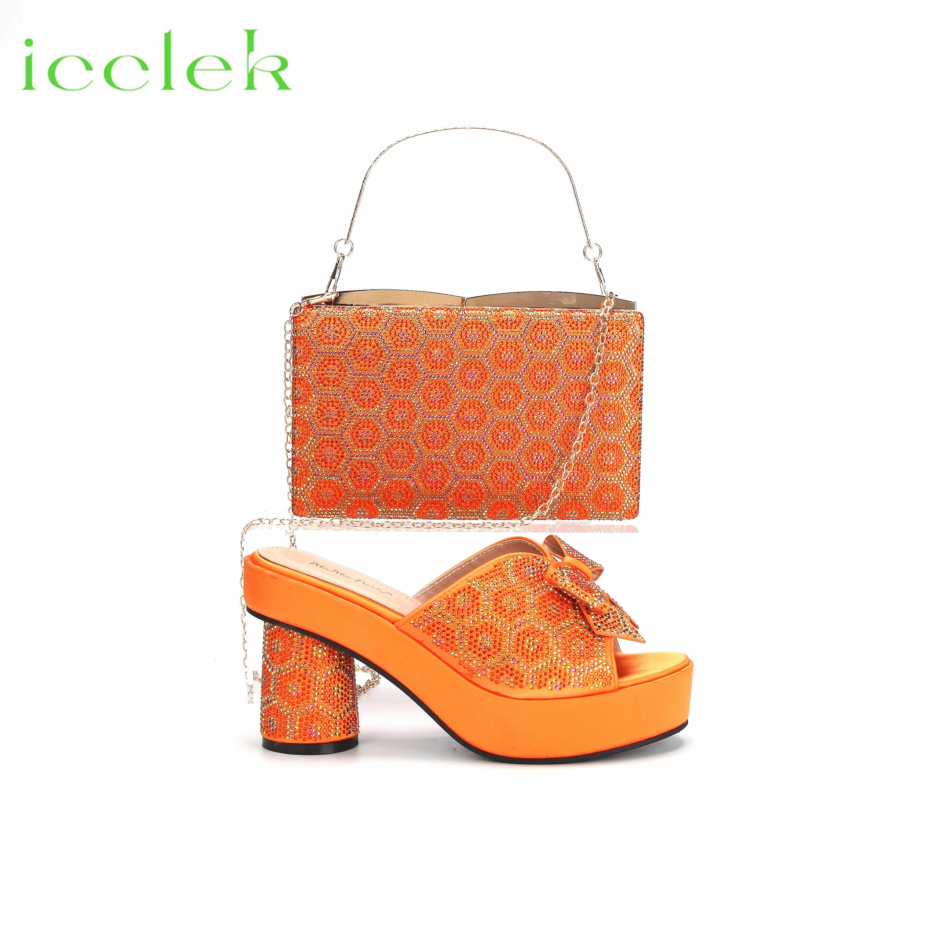 Peep Toe Ladies Shoes Matching Bag Set For Nigerian Wedding Women