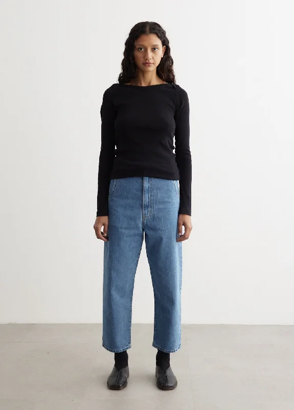 Women's denim jeans for hourglass shape-Organic Denim Low Rise Jeans