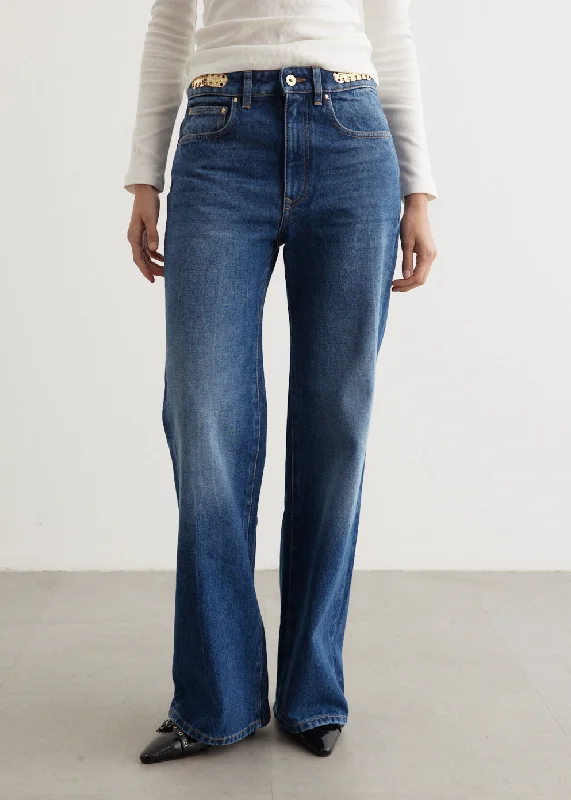 Women's denim jeans with a sophisticated style-Pantalon Dark Denim Jeans