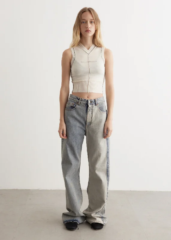 Women's denim jeans with a d-ring detail-5 Pocket Pants