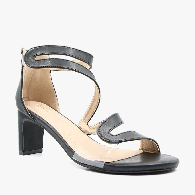 Versatile Heeled Sandals for Any Occasion---PEX BLACK