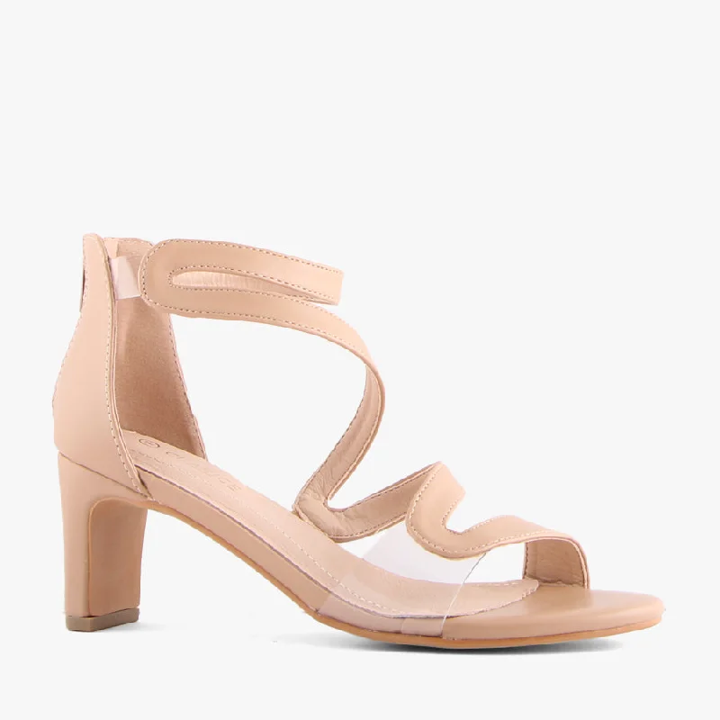 Versatile Heeled Sandals for Any Occasion---PEX NUDE