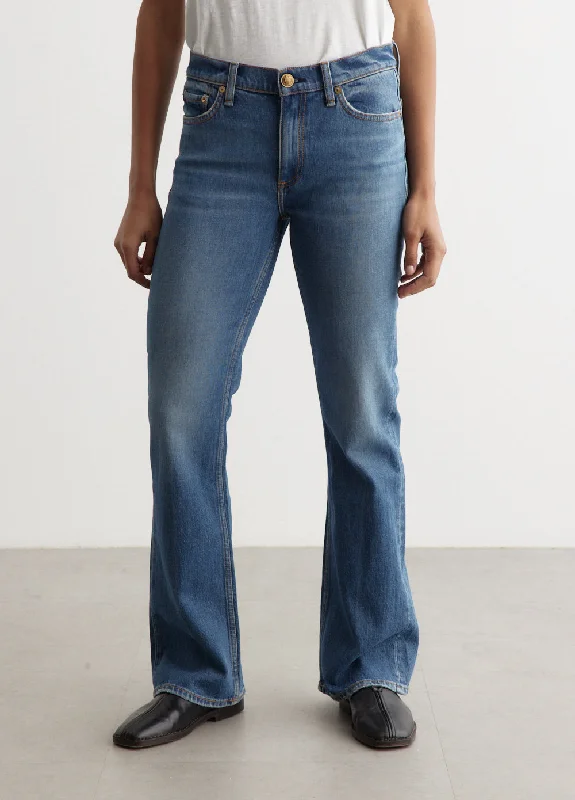 Women's denim jeans with a tummy control panel-Peyton Bootcut Jeans