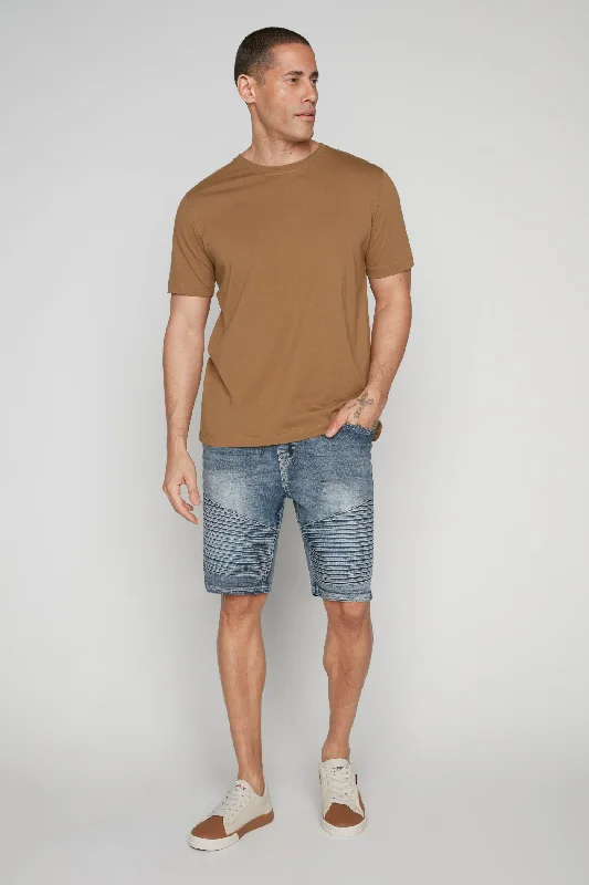 Women's denim shorts wash or style great plus size-PHOENIX - Mens Denim 5-Pocket Moto Short - Vintage Light Blue Wash