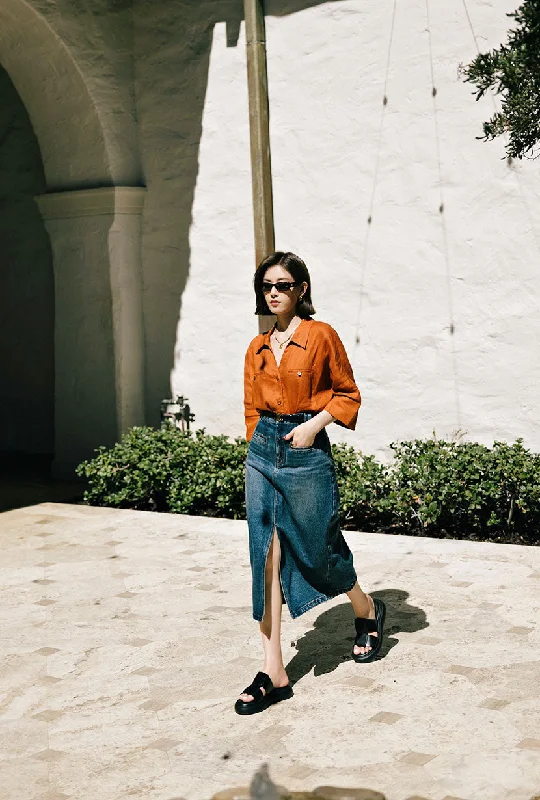 Women's denim skirts for fall outfits -Pippa Denim Skirt