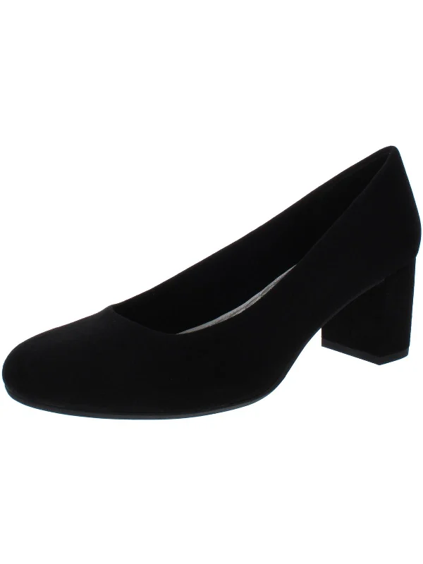 Affordable Suede Ankle Pumps for All-Day Wear--Proper Womens Faux Suede Round Toe Dress Pumps