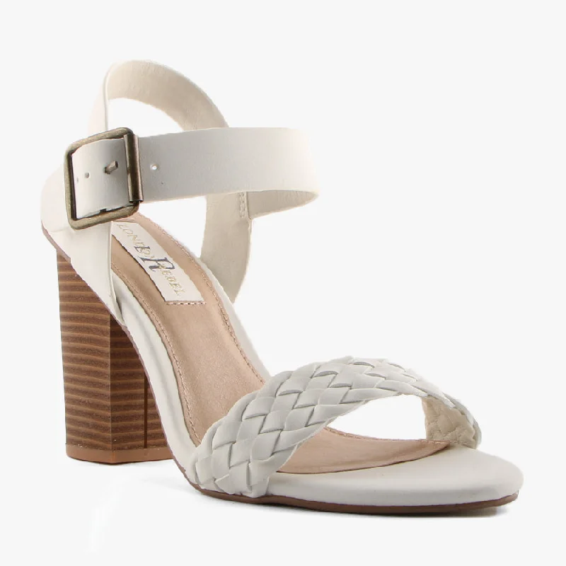 Versatile Heeled Sandals for Any Occasion---PRUDENCE BONE NUBUCK