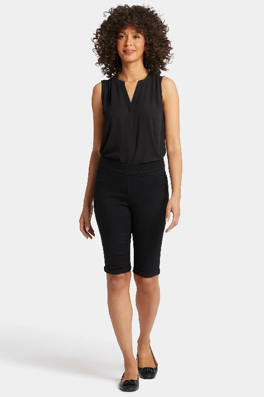 With the great jeans brand the fabric is new stylish that 2025 -Pull-On Bike Shorts - Overdye Black