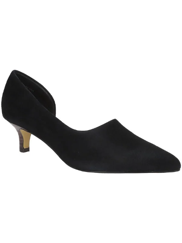 Affordable Suede Ankle Pumps for All-Day Wear--Quilla Womens Suede Pointed Toe Dress Heels