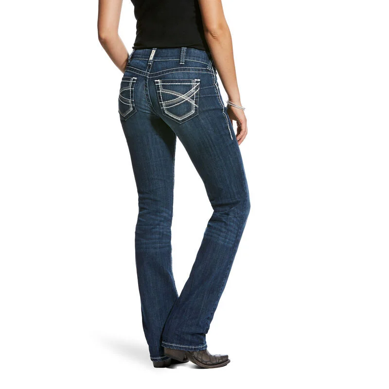 Women's denim jeans for work-R.E.A.L. Mid Rise Stretch Ivy Stackable Straight Leg Jean