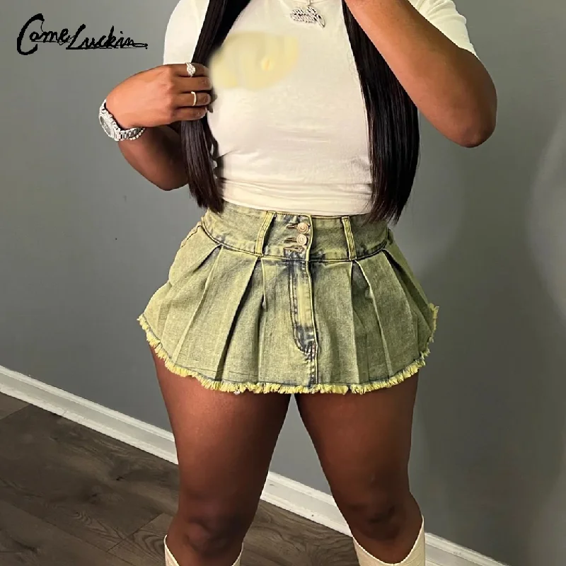 Women's button-down denim skirts for classic charm -Ready To Ship Summer Wholesale Mini Ladies Fashion Denim Jeans Skirts Women's Shorts Women's button-down denim skirts for classic charm -Ready To Ship Summer Wholesale Mini Ladies Fashion Denim Jeans Skirts Women's Shorts