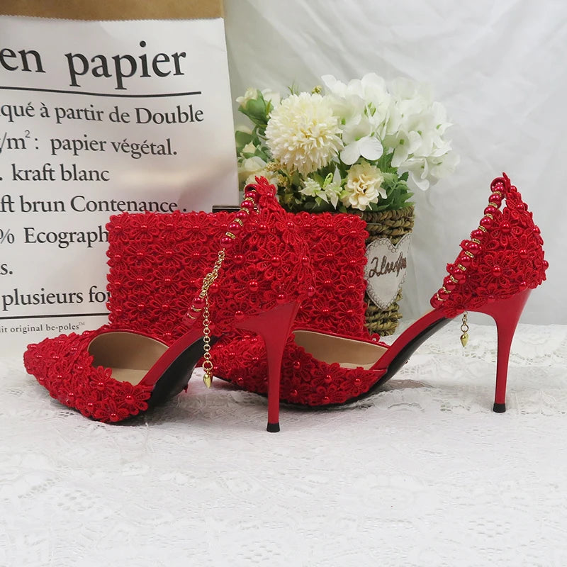 Stylish Ankle Strap Heels for Women--Wedding Shoes With Matching Bags High Heels Pointed Toe Ankle Strap Ladies