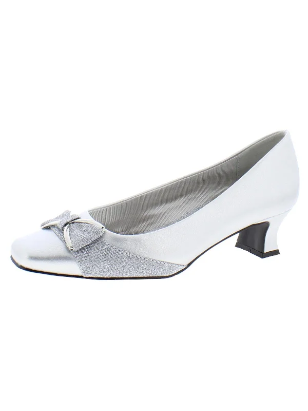 Rejoice Womens Bow Metallic Heels---Charming Bow Pumps for a Cute and Stylish Look