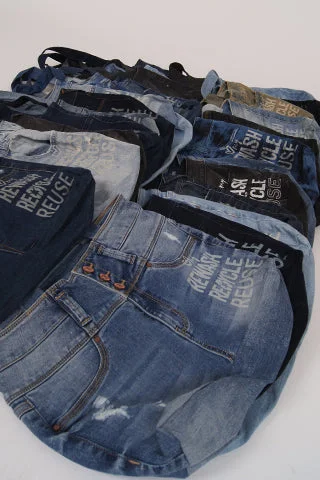 Women's denim jeans with a button fly-REWASH HANDBAG TOTE