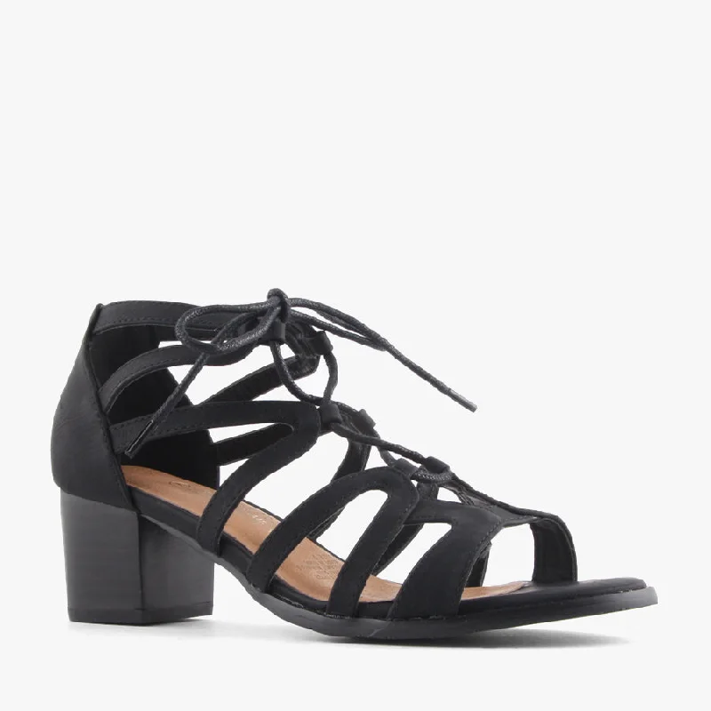 Versatile Heeled Sandals for Any Occasion---RHEA BLACK