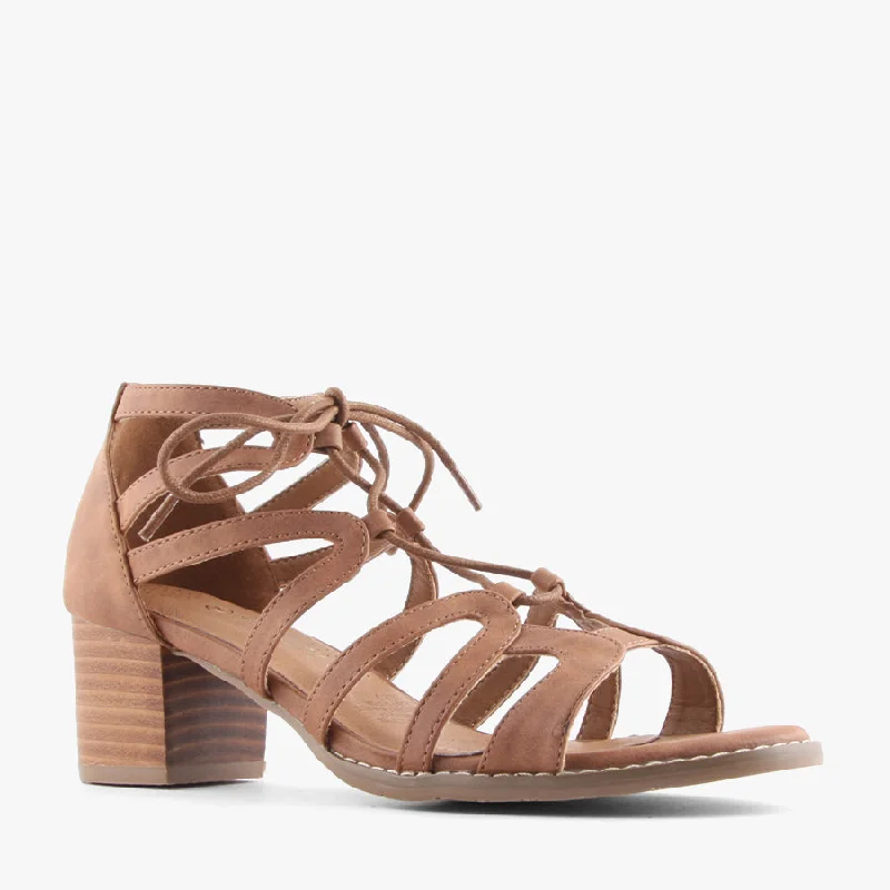 Versatile Heeled Sandals for Any Occasion---RHEA TAN