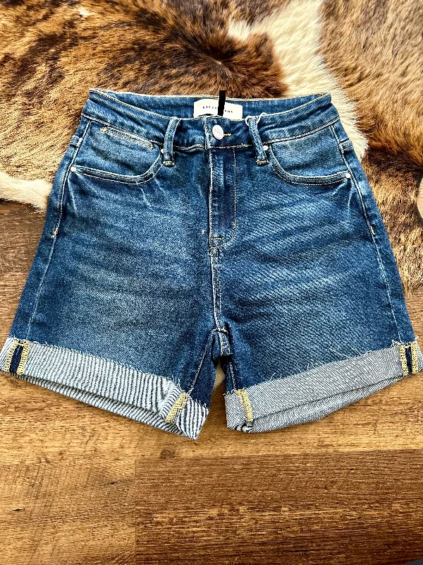 High a the is denim what:Risen High Rise Cuff Shorts