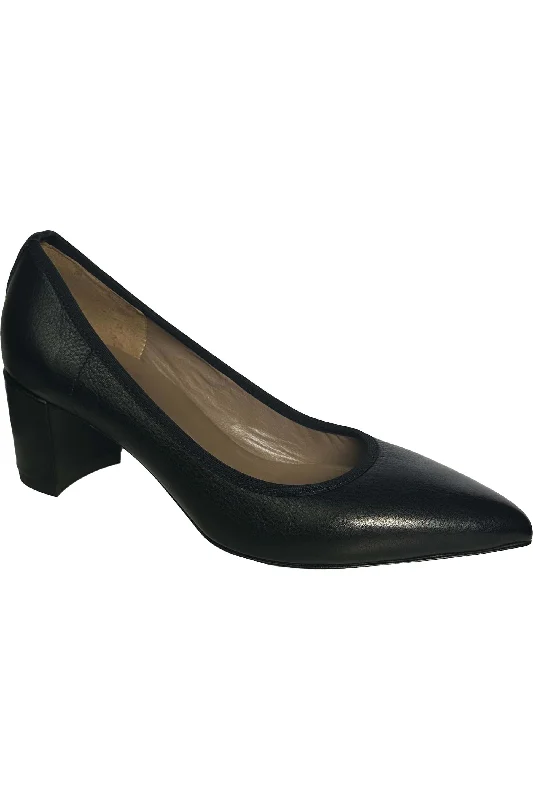 Robertson Madison Leslie 74150 Pump | Nero Vitello Leather---Comfortable Leather Pumps for Office and Everyday Wear