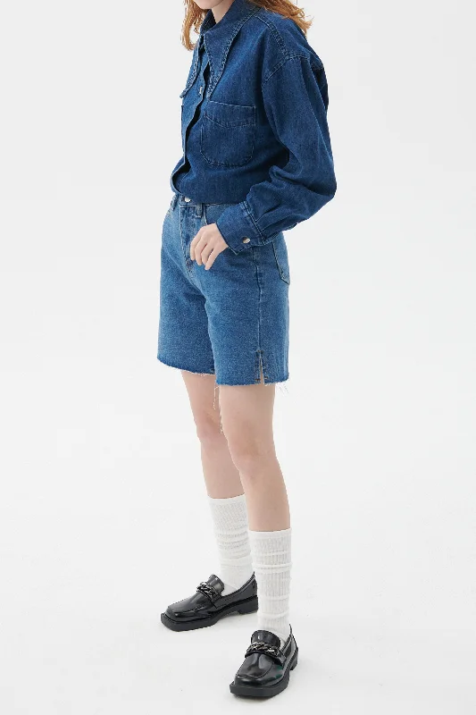 Women's denim shorts and statement jewelry-Robin Denim Shorts